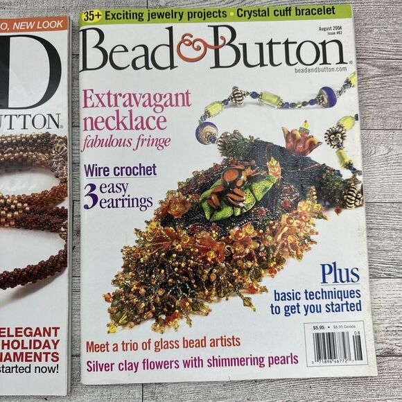 Bead &β Button Magazine 2004 Lot of 2 Back Issues Jewelry Crafting Beading Y2K - Picture 3 of 13